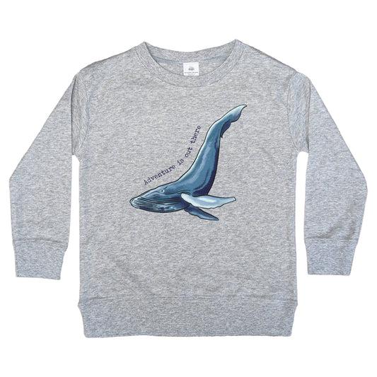 Adventure is out there Beach Whale Long Sleeve Tee Toddlers and Youth