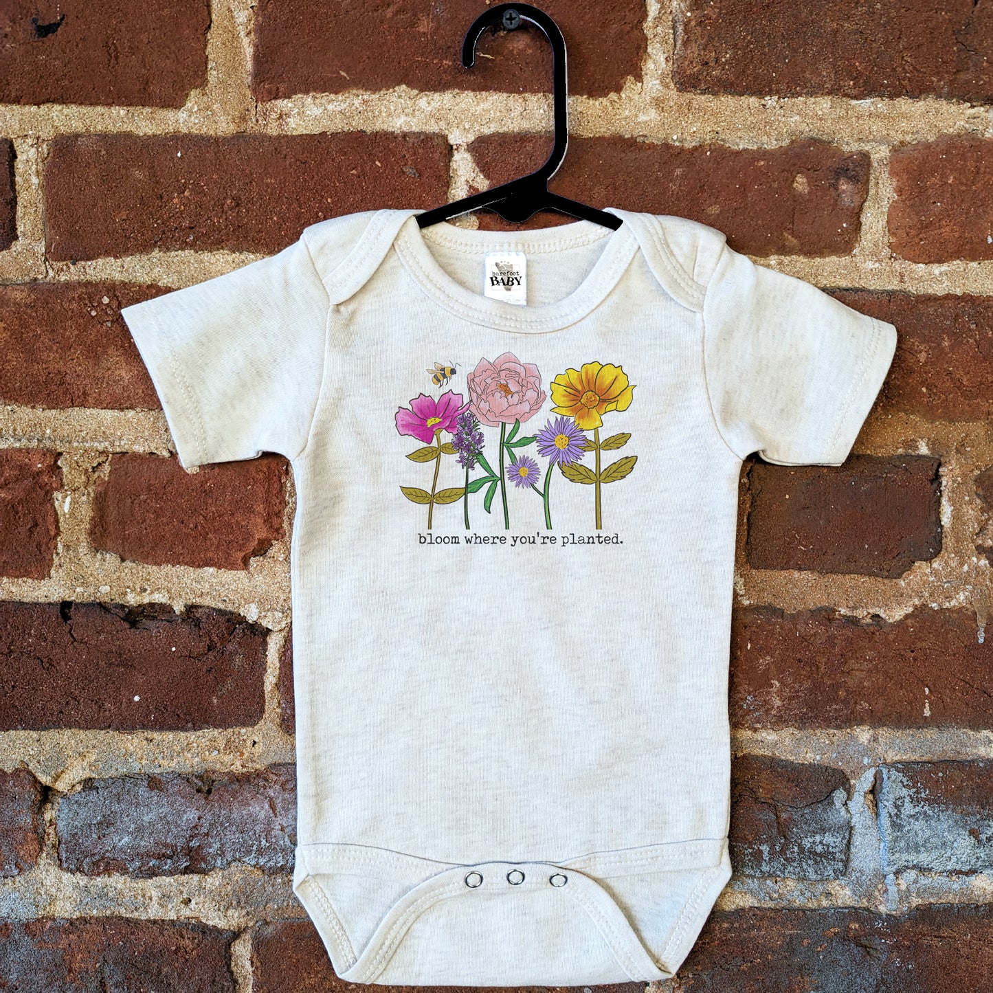 "Bloom where you're planted" Baby Wildflower Kids Flower Nature Body Suit