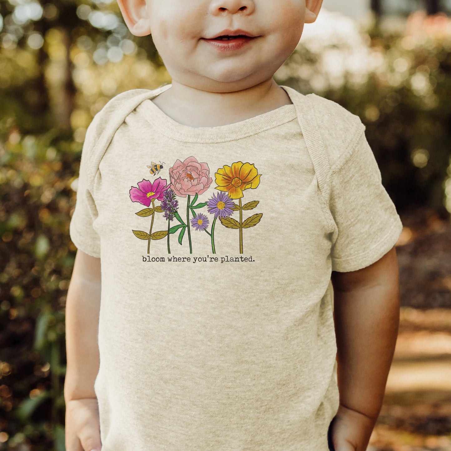 "Bloom where you're planted" Baby Wildflower Kids Flower Nature Body Suit