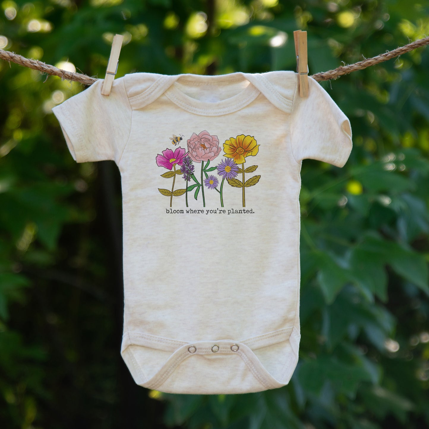 "Bloom where you're planted" Baby Wildflower Kids Flower Nature Body Suit