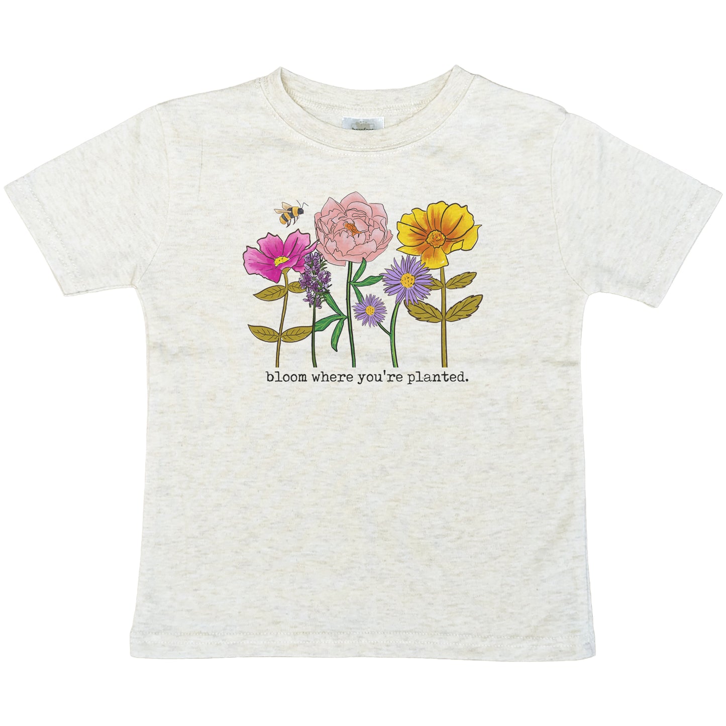 "Bloom where you're planted" Youth Kids Wildflower Nature T-shirt