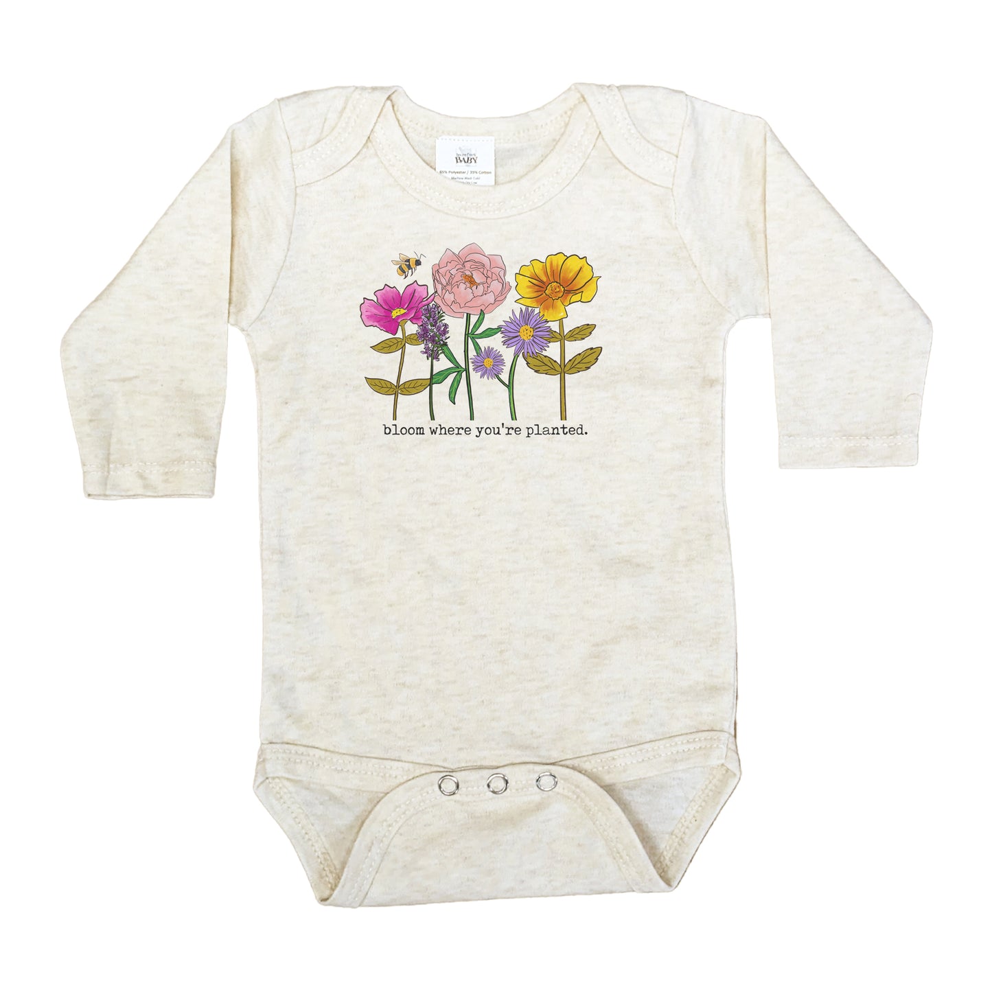 "Bloom where you're planted" Baby Wildflower Kids Flower Nature Body Suit