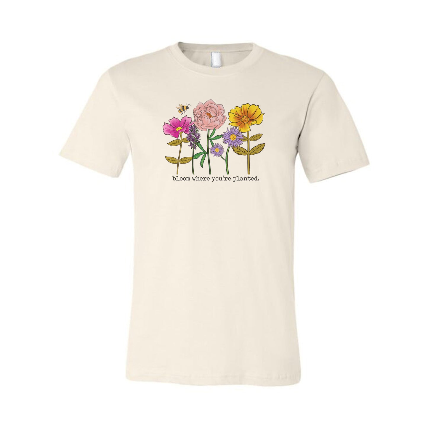 "Bloom where you're planted" Cute Adult Wildflower Mommy & Me matching Women & girls T-shirt