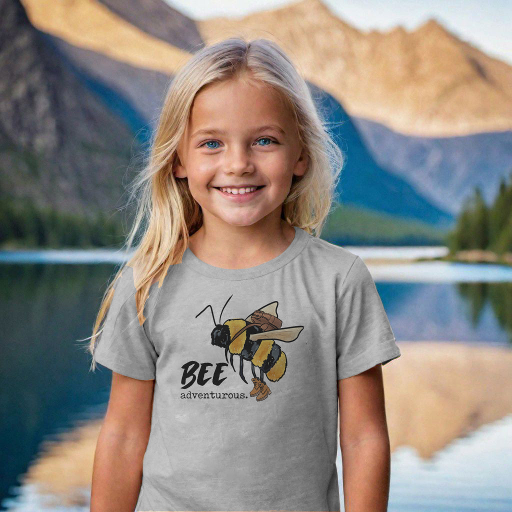 "Bee Adventurous" Grey Nature Toddler/Youth Tee