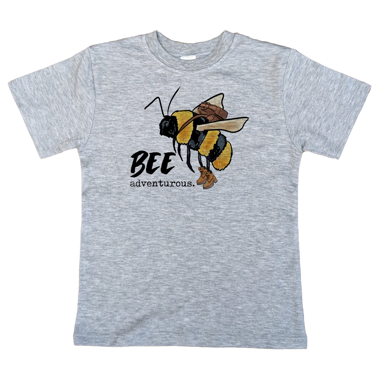 "Bee Adventurous" Grey Nature Toddler/Youth Tee