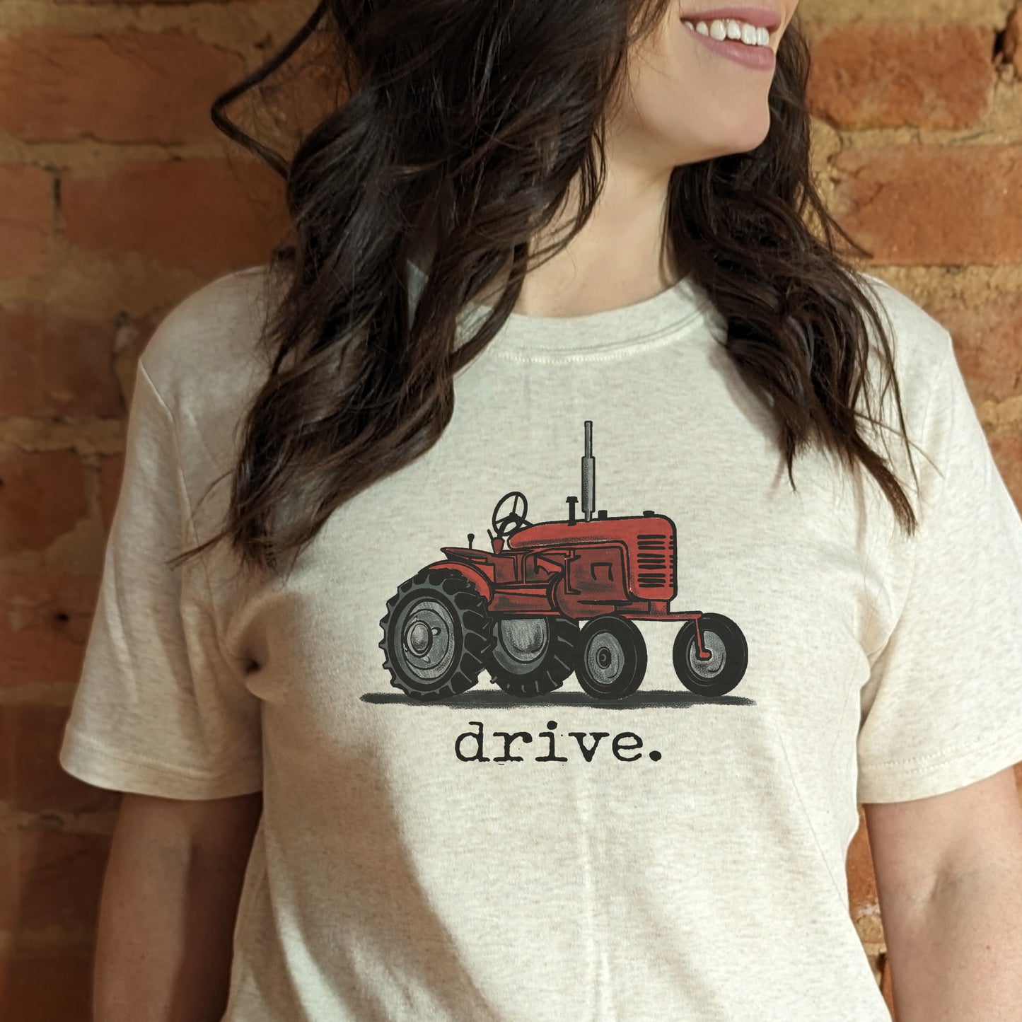 ADULT "drive" Red Tractor Country T-shirt Unisex Farm Life