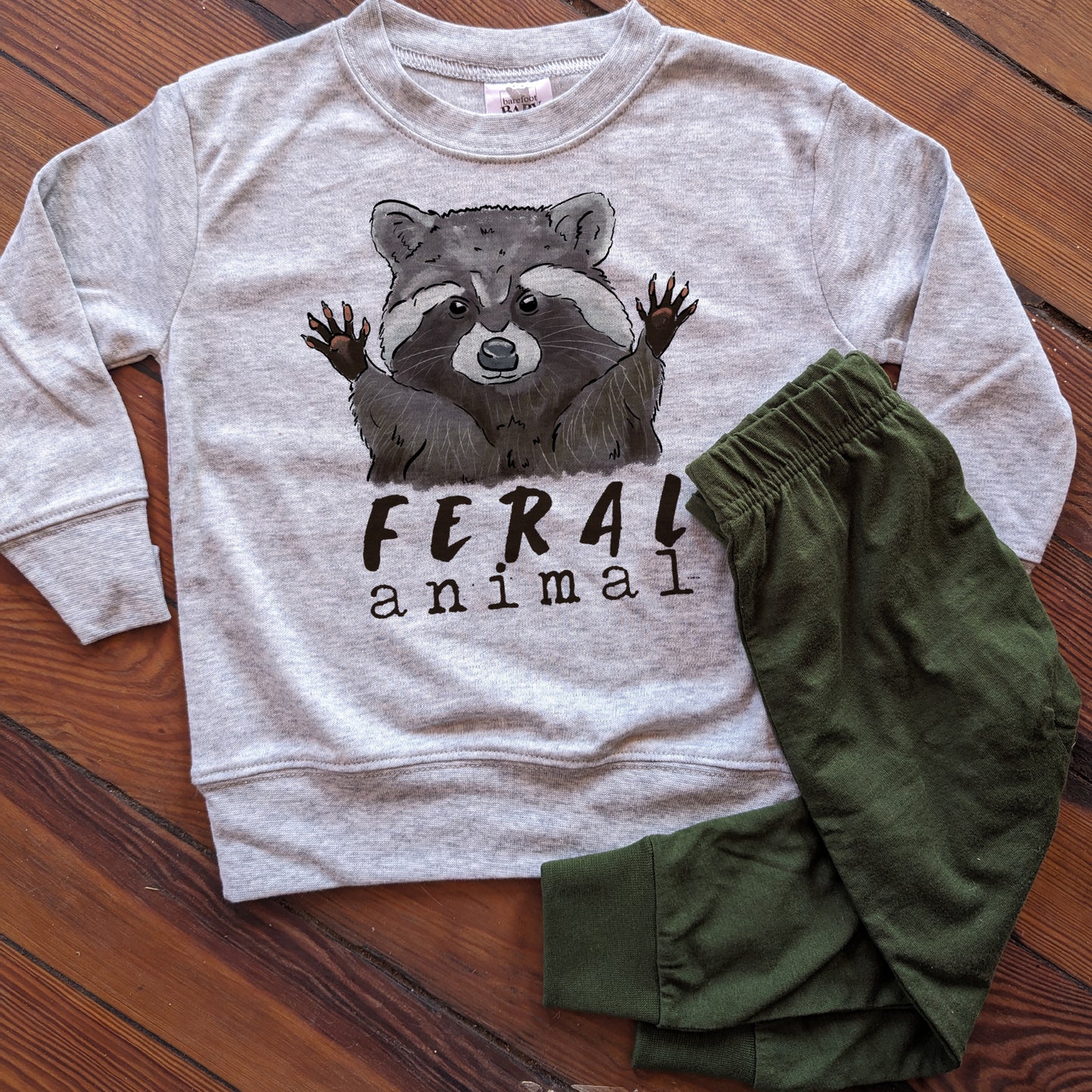 "Feral Animal" Woodland Set for Ages 2T-5T Sleep 'n Play Set | Size 2T through 5T | Includes Shirt & Joggers