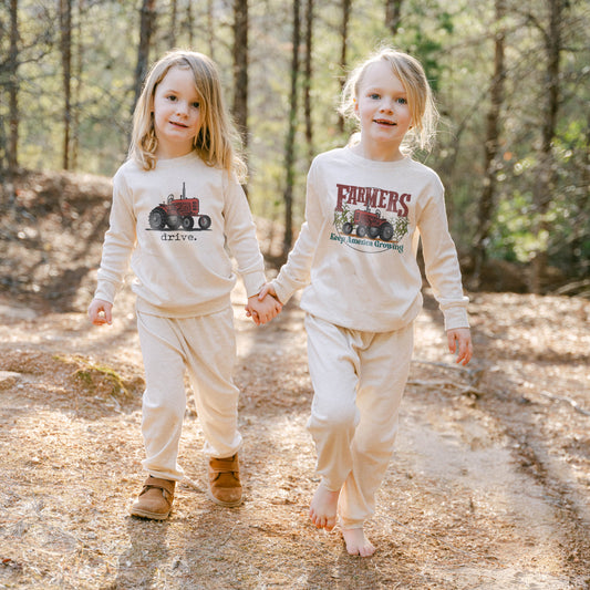 Growing Farmers Red Tractor  Sleep 'n Play Set | Size 2T through 5T | Includes Shirt & Joggers