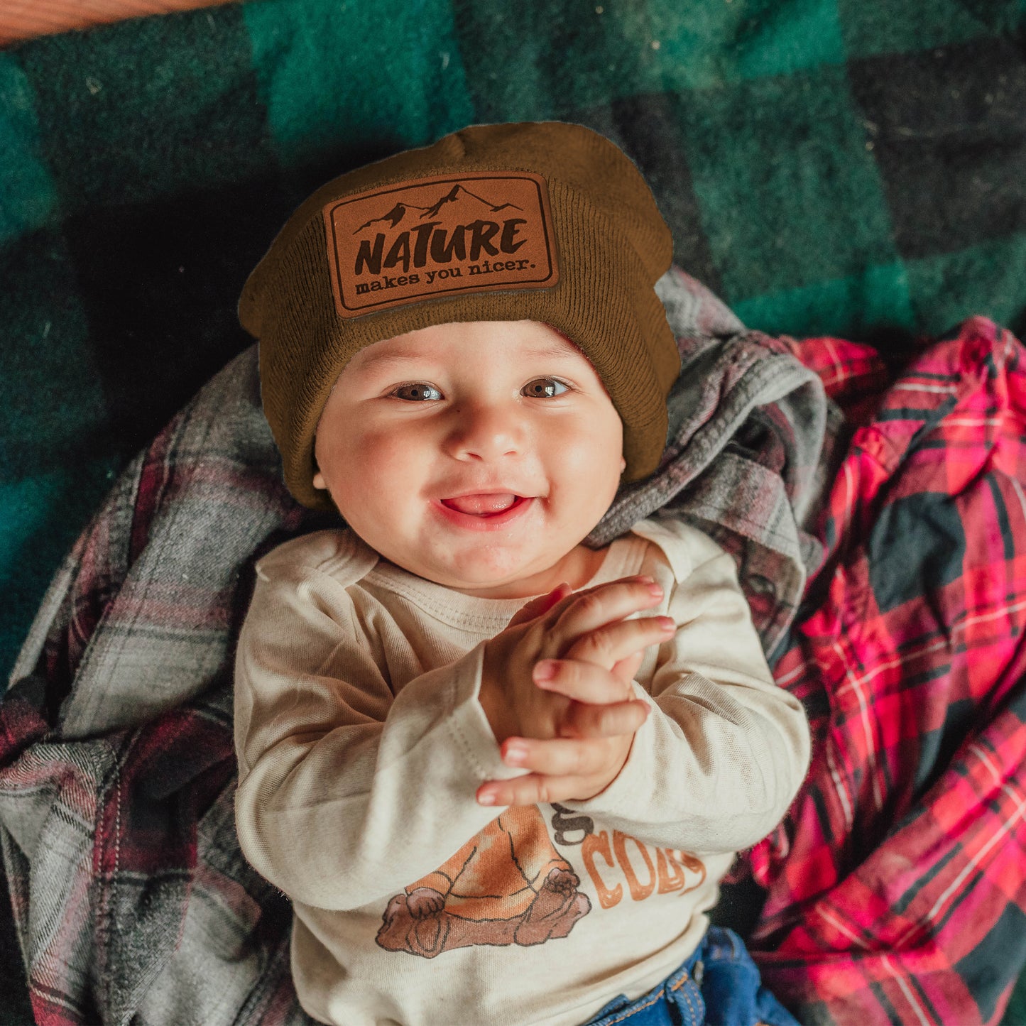 "Nature Makes you nicer" Nature Lover Hiking Beanie Hat | One Size Fits All | FOUR Color Options