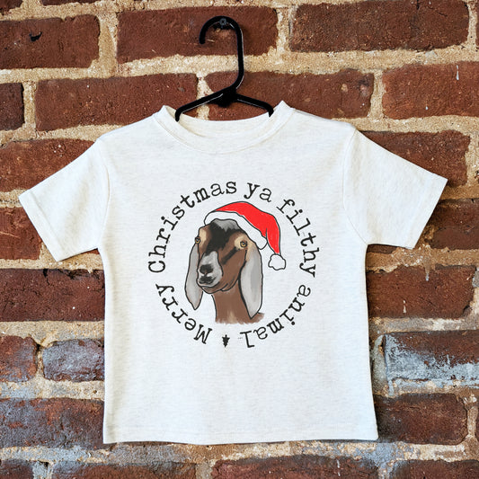 "Filthy Animal" Country Western Goat Kid Christmas 2024 tee