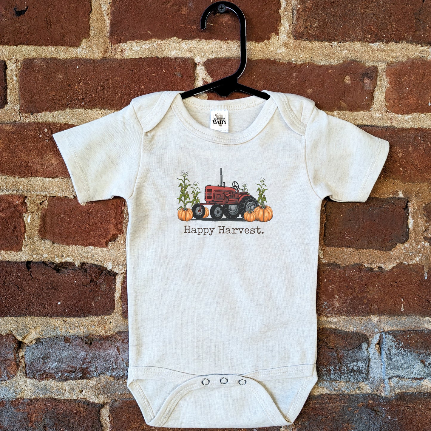 "Happy Harvest" Red Tractor Baby Fall Body Suit