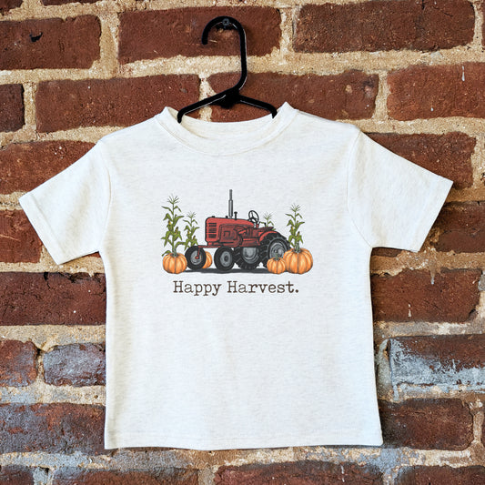 "Happy Harvest" Red Tractor Tee for Kids