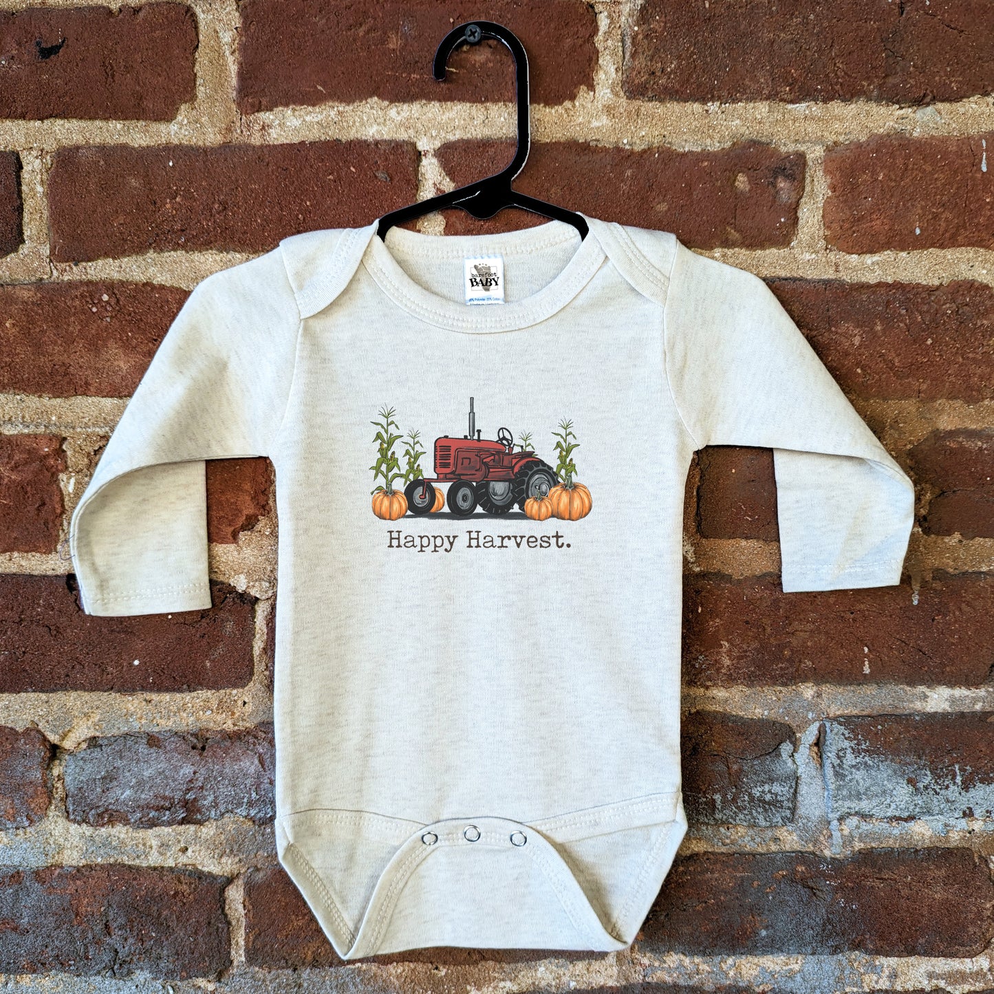 "Happy Harvest" Red Tractor Baby Fall Body Suit