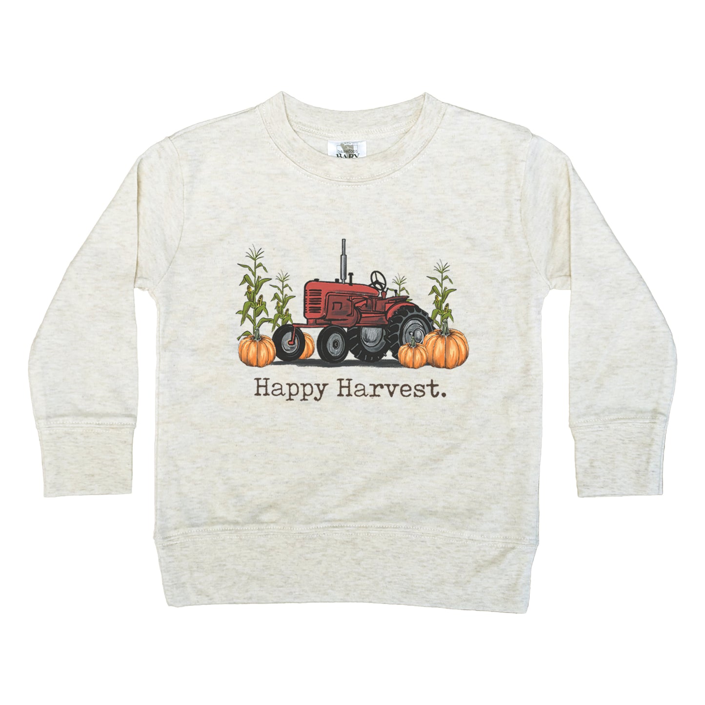 "Happy Harvest" Red Tractor Long Sleeve Tee for Kids