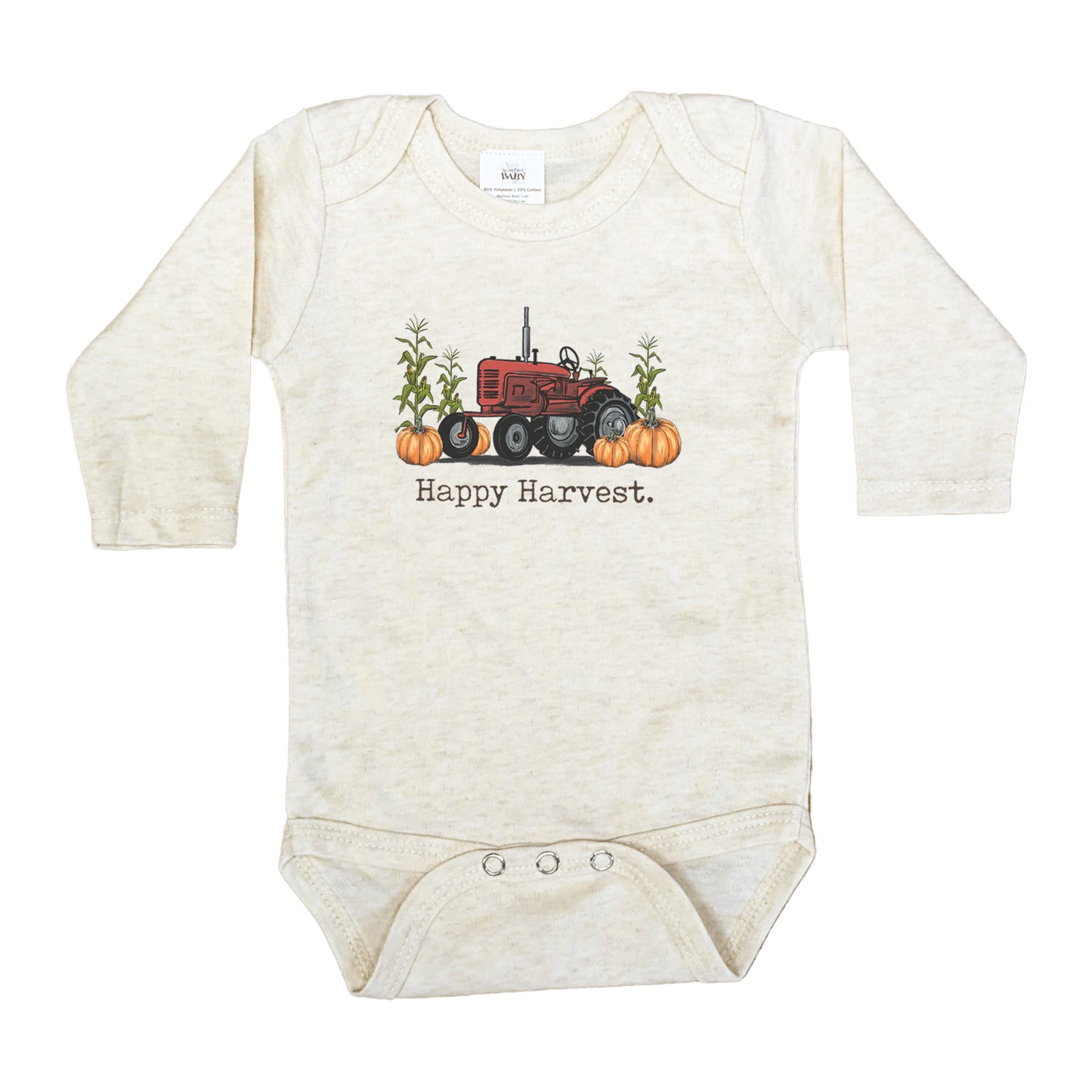 "Happy Harvest" Red Tractor Baby Fall Body Suit