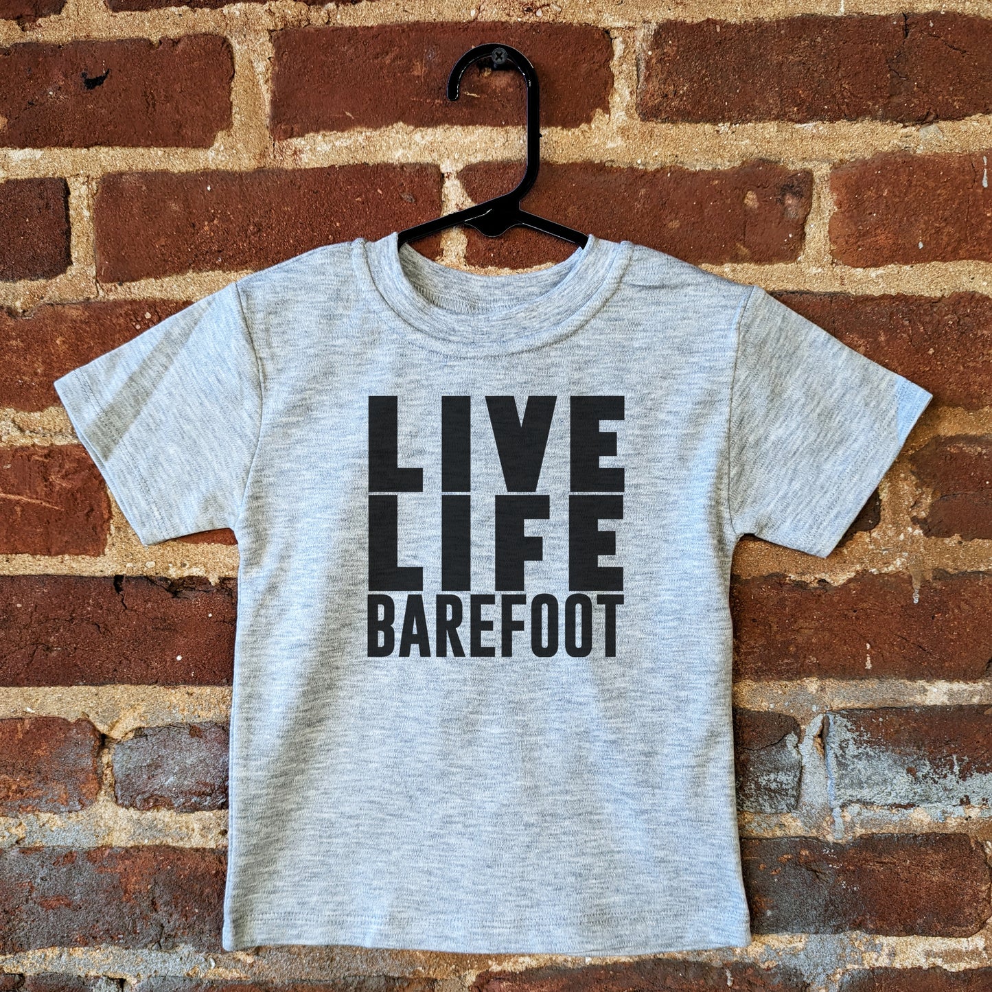 "Live Life Barefoot" Gray Toddler T-shirt