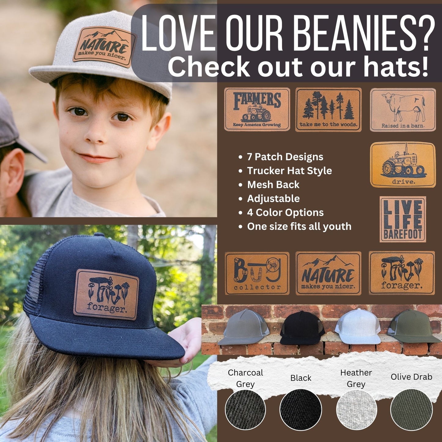 "Bug Collector" Nature Lover Hiking Beanie Hat | One Size Fits All | FOUR Color Options