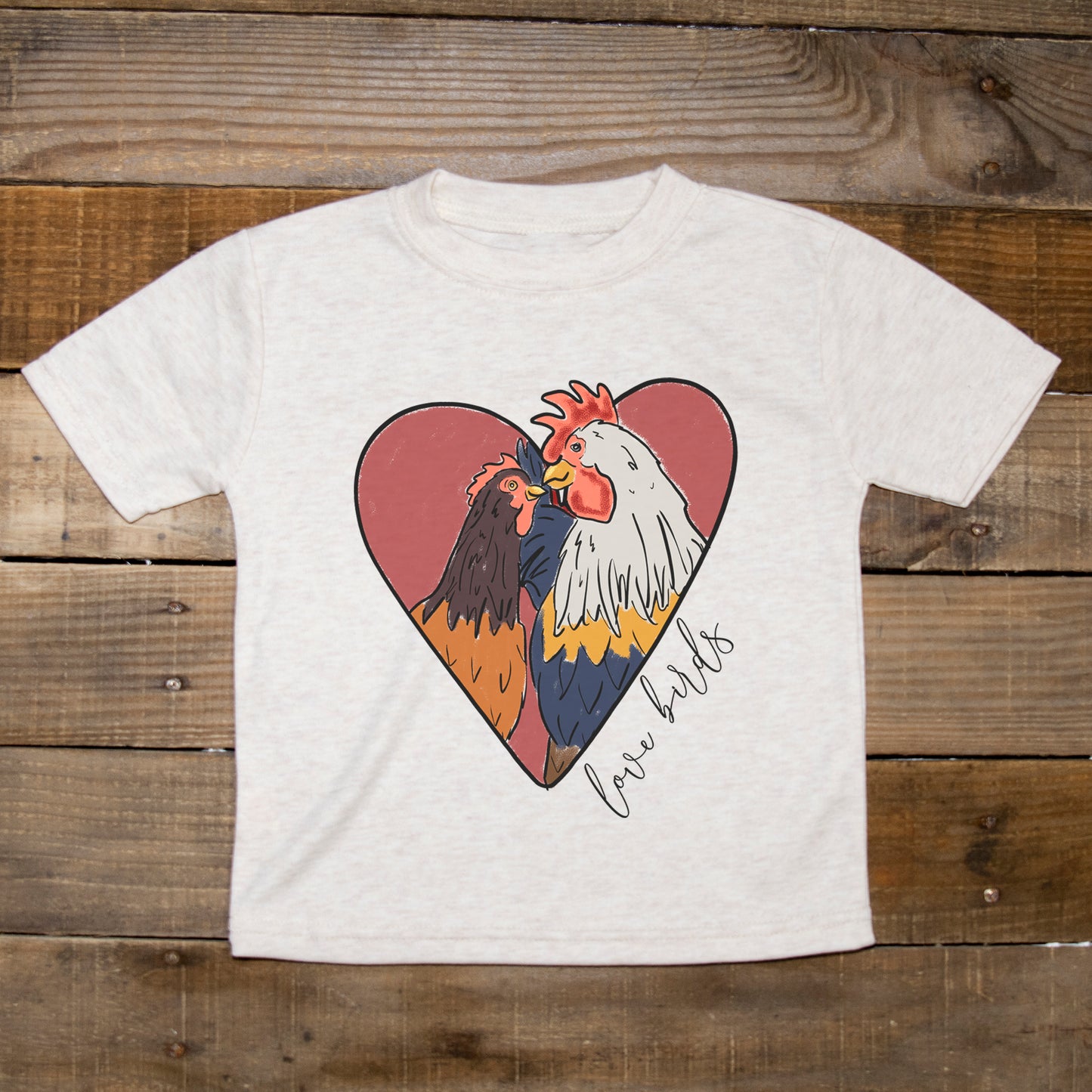 "Love Birds" Valentine's Day Chicken T-shirt for Kids