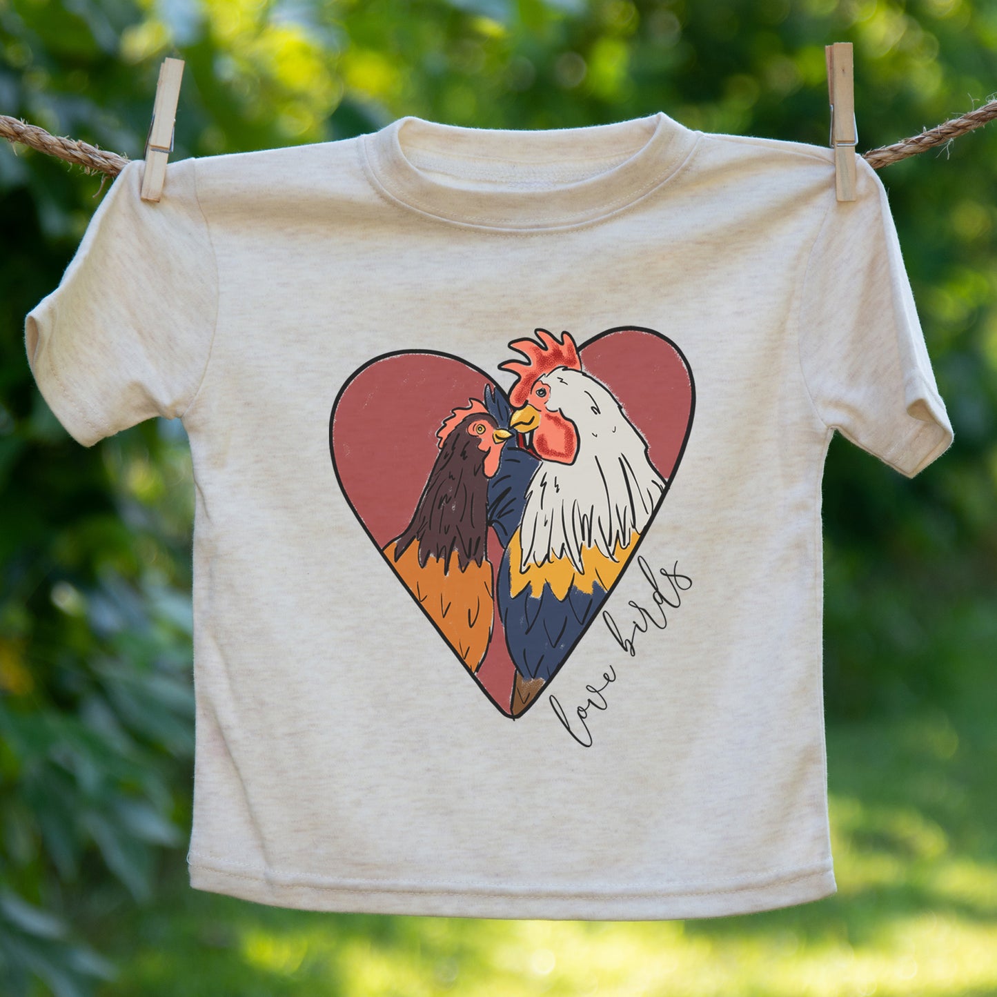 "Love Birds" Valentine's Day Chicken T-shirt for Kids