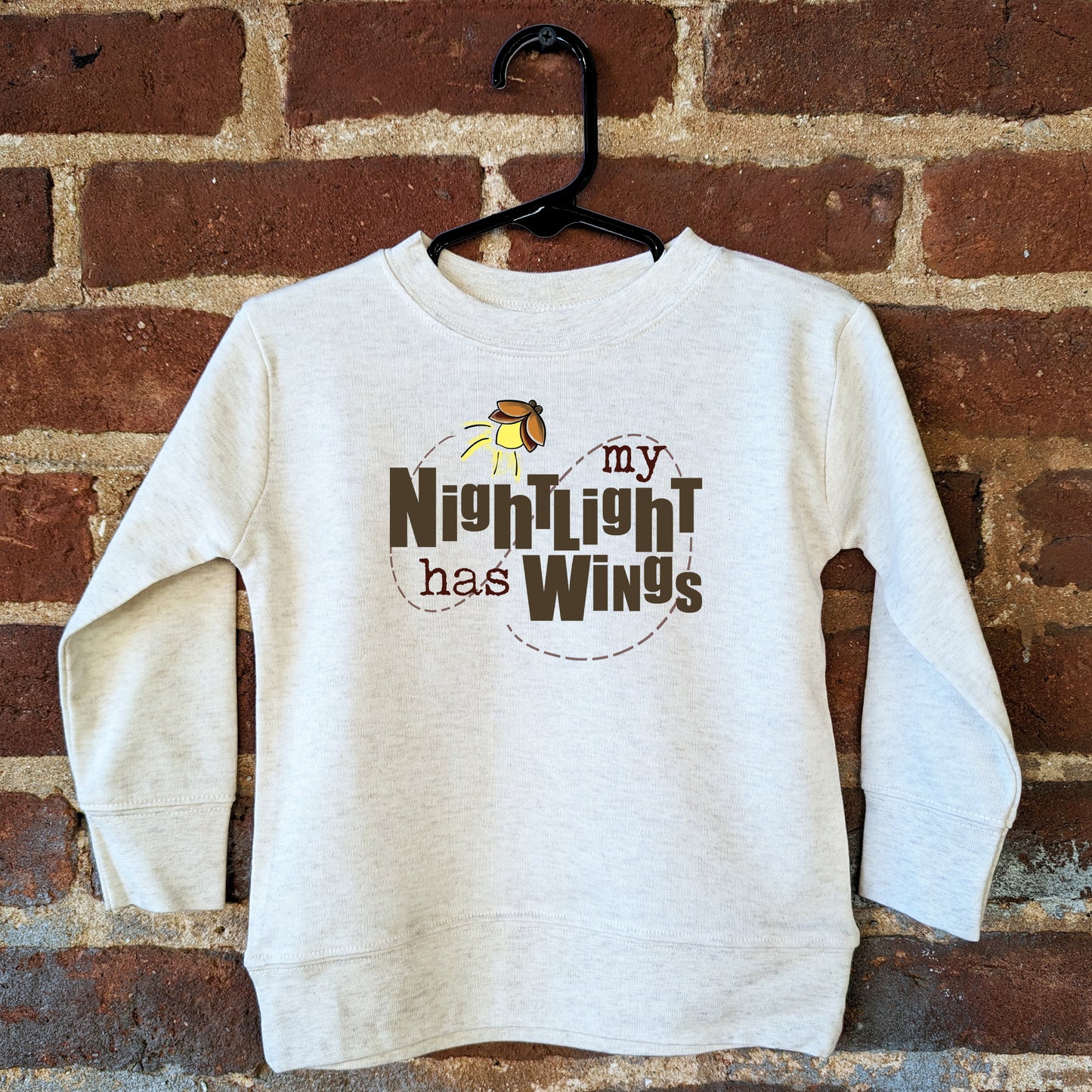 "My Nightlight has Wings" Beige Long Sleeve T-shirt