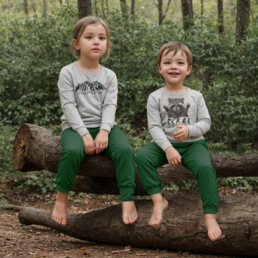 "Feral Animal" Woodland Set for Ages 2T-5T Sleep 'n Play Set | Size 2T through 5T | Includes Shirt & Joggers