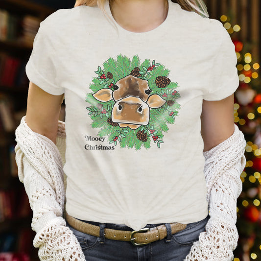 "Mooey Christmas" Country Western Mommy & Me ADULT size tee