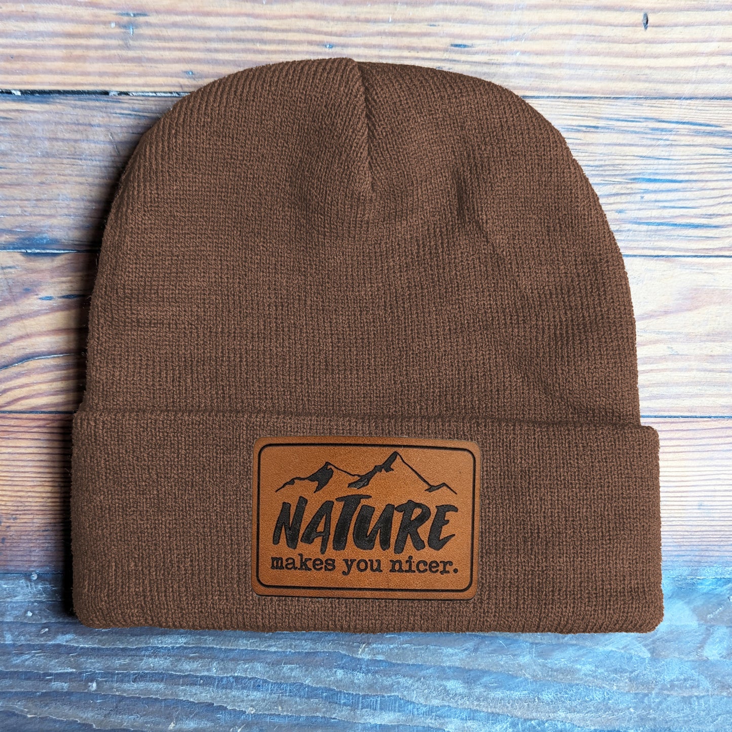 "Nature Makes you nicer" Nature Lover Hiking Beanie Hat | One Size Fits All | FOUR Color Options