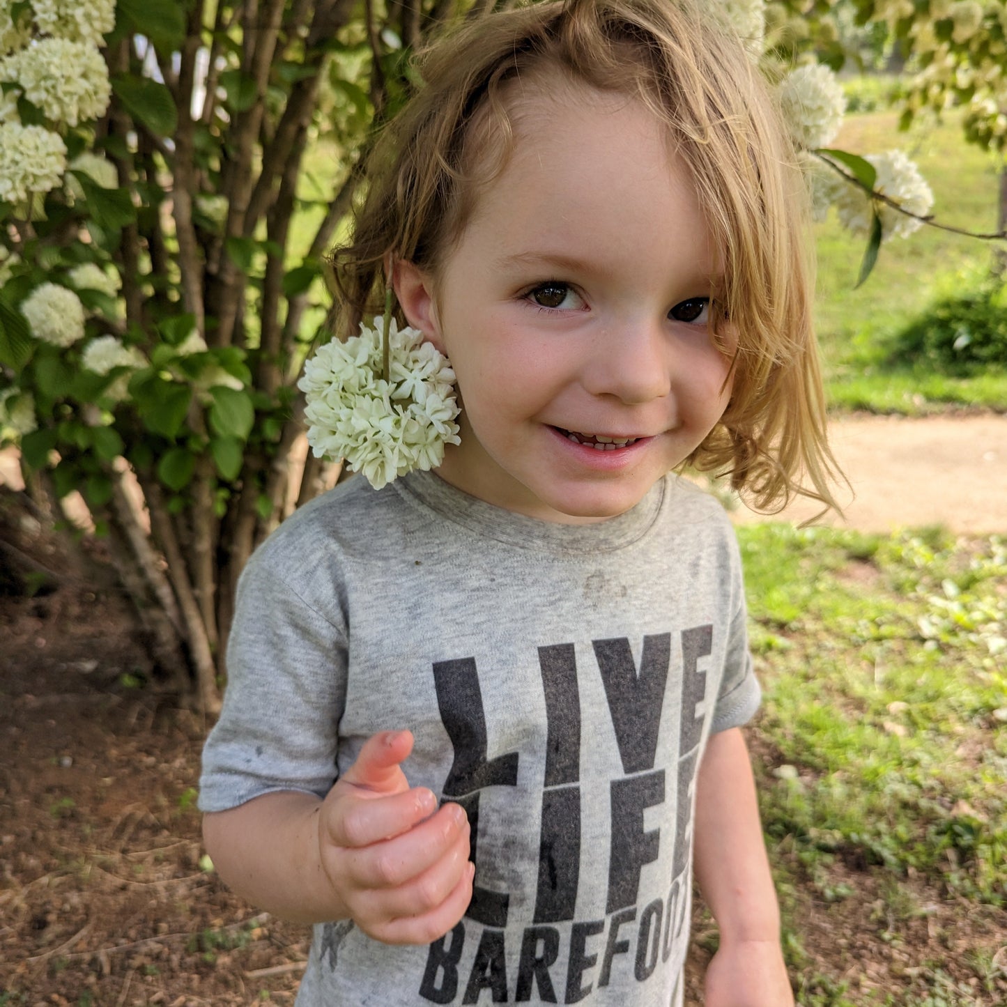 "Live Life Barefoot" Gray Toddler T-shirt