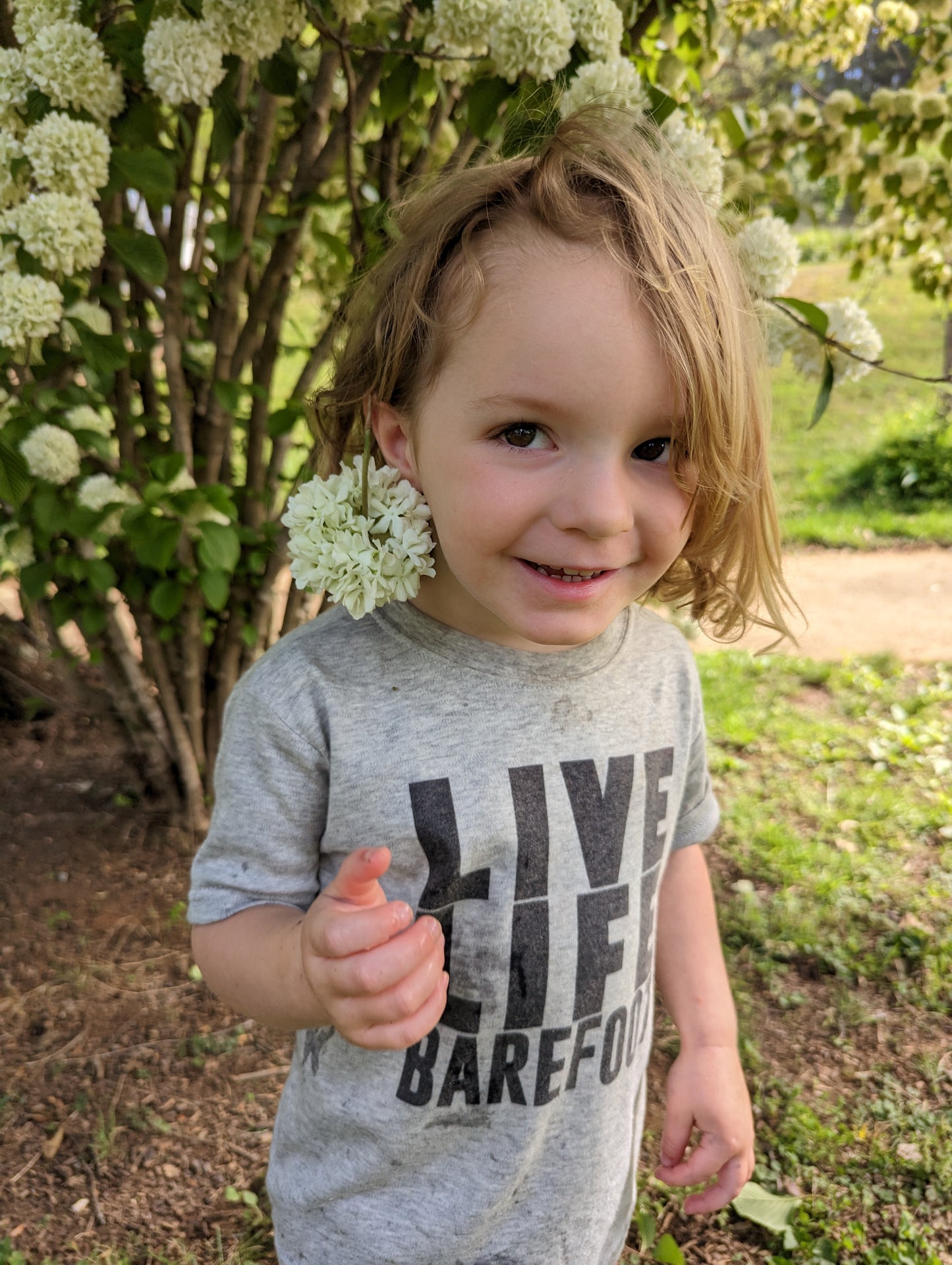 "Live Life Barefoot" Gray Toddler Long Sleeve Shirt