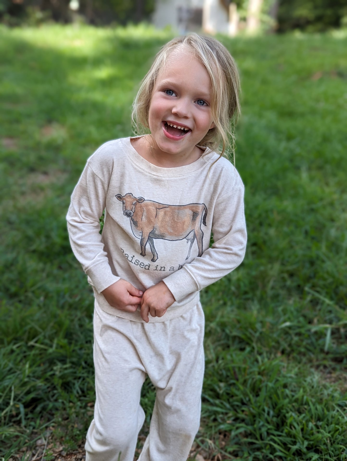 "Raised in a barn" Cow Farm Adventure Sleep 'n Play Set | Size 2T through XS | Includes Shirt & Joggers (Copy)