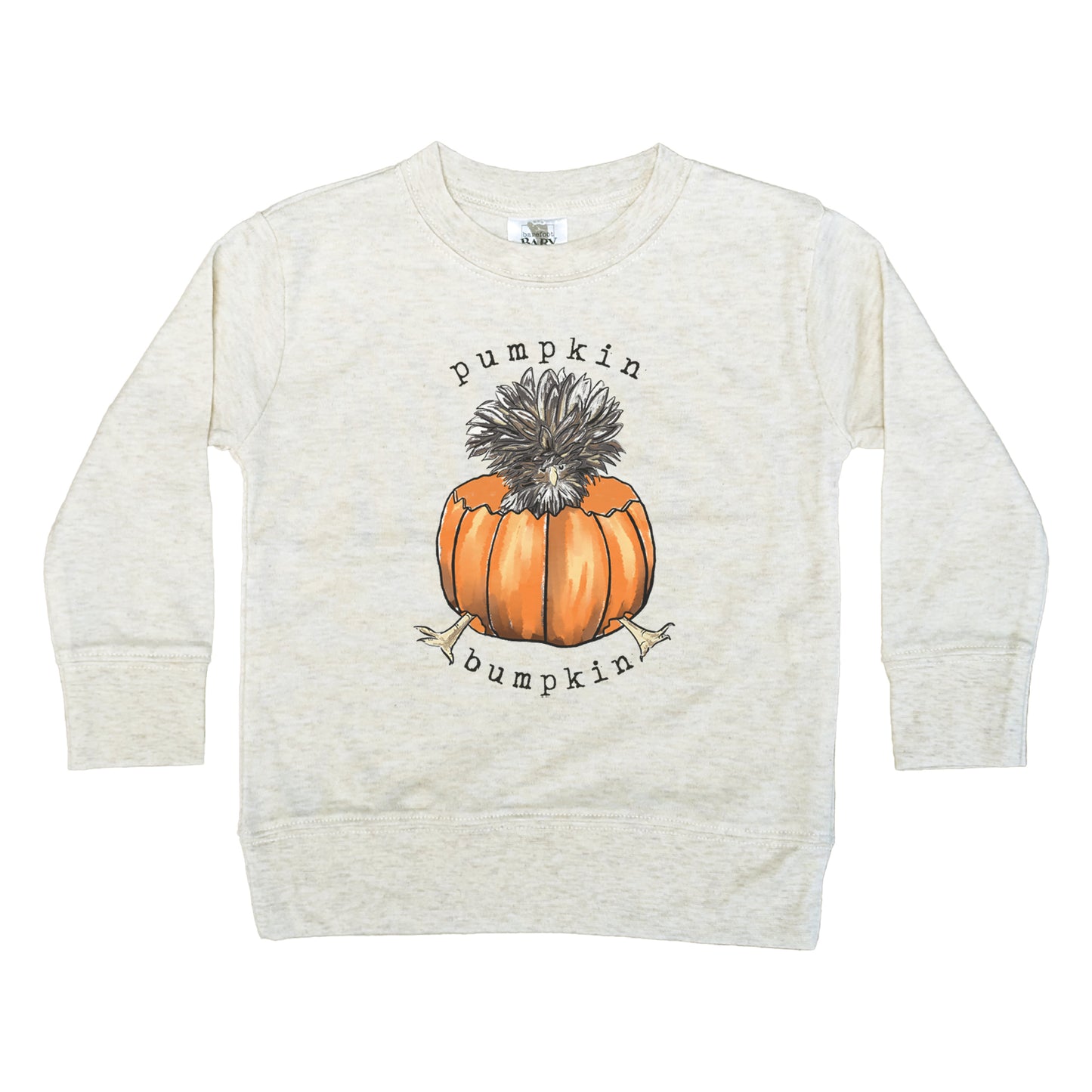 "Pumpkin Bumpkin" Country Chicken Long Sleeve Tee for Kids