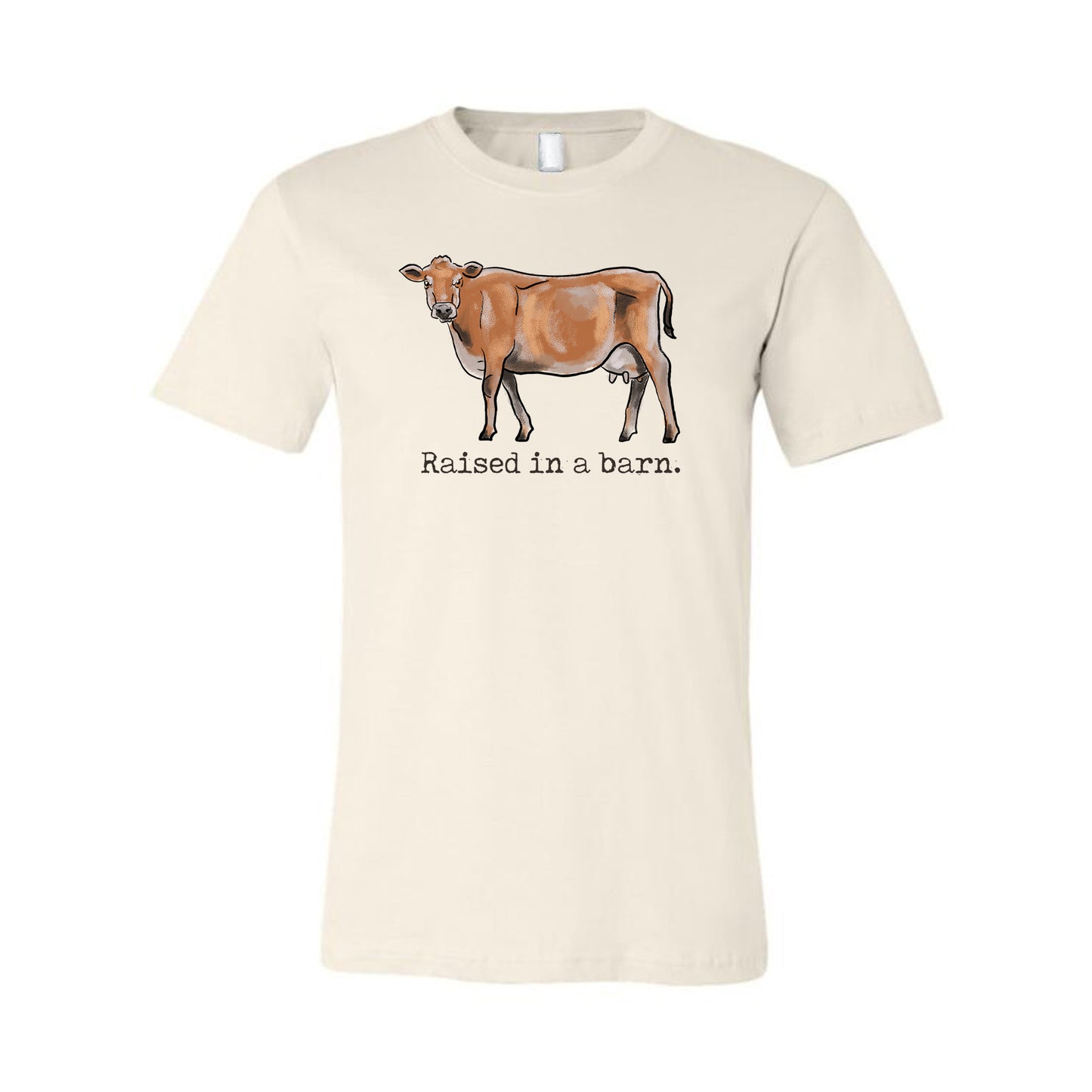 ADULT "Raised in a barn" cow Country Farm Tee