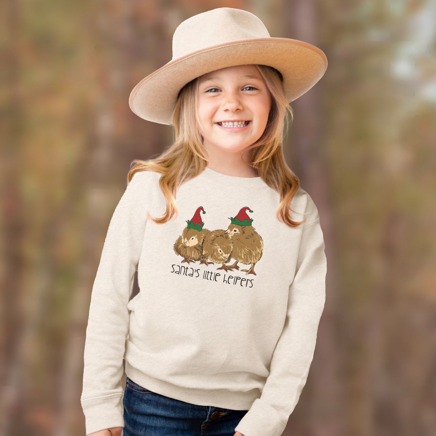 "Santa's Little Helpers" Christmas Chicken Long Sleeve shirt for Kids