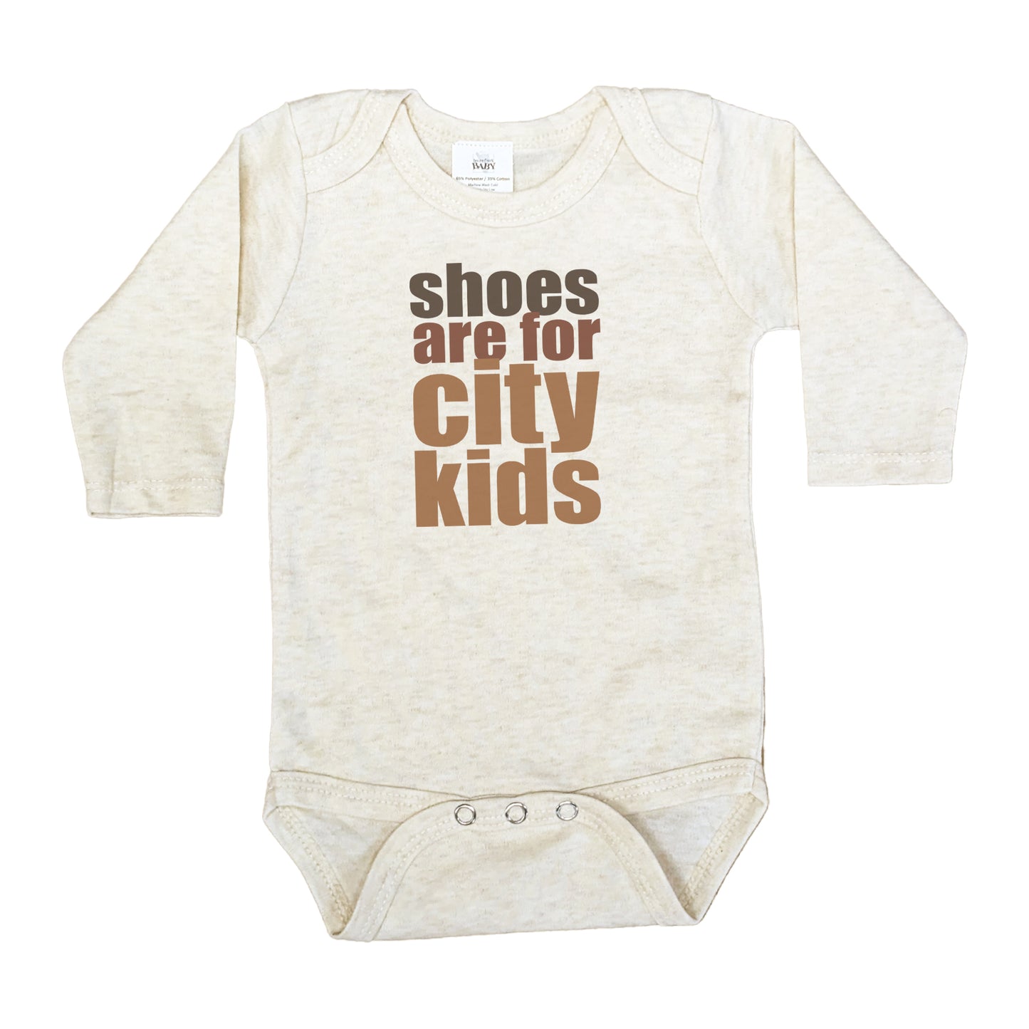 "Shoes are for city kids" Unisex Baby Body suit