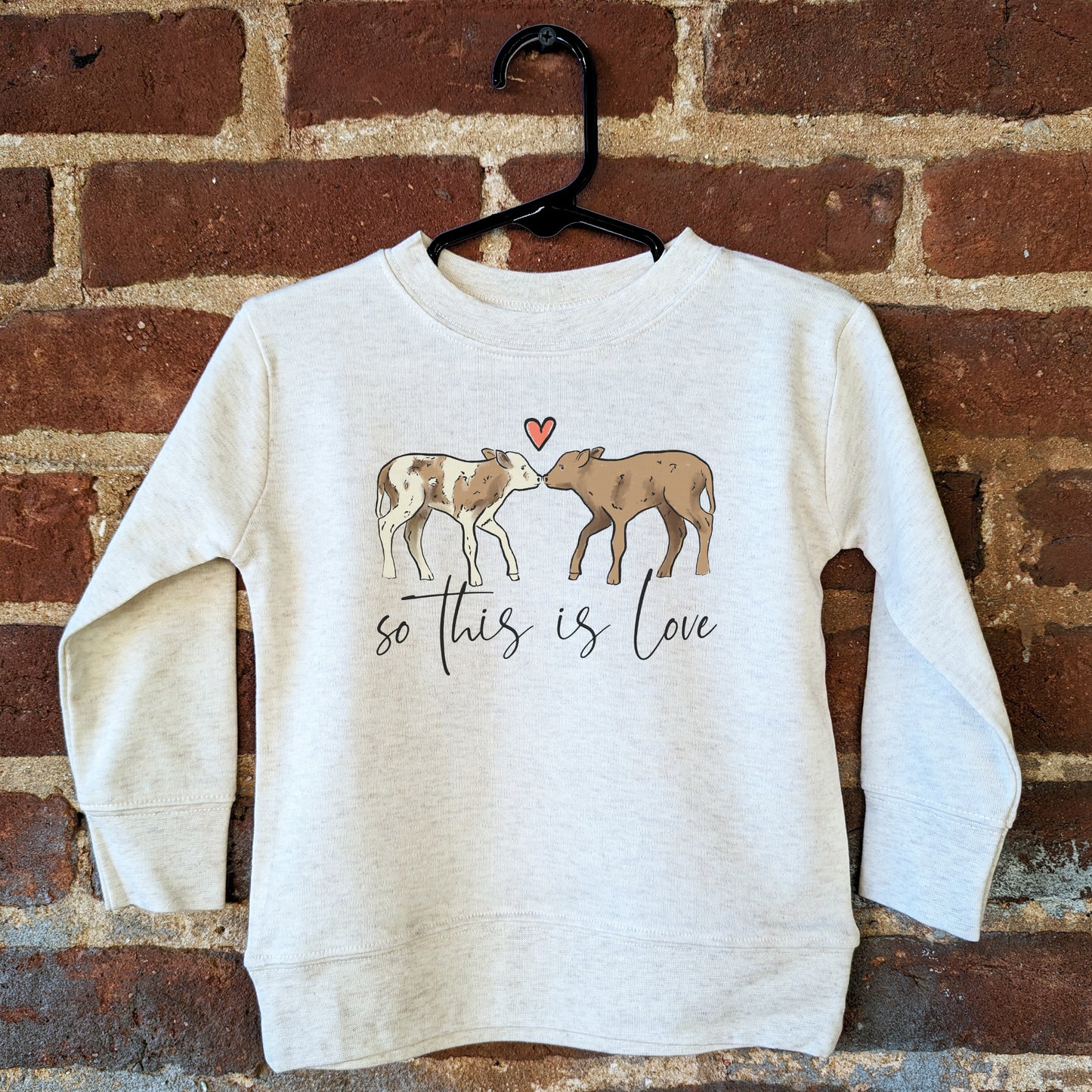 "So this is Love" Valentine's Day Cow Long Sleeve shirt for Kids