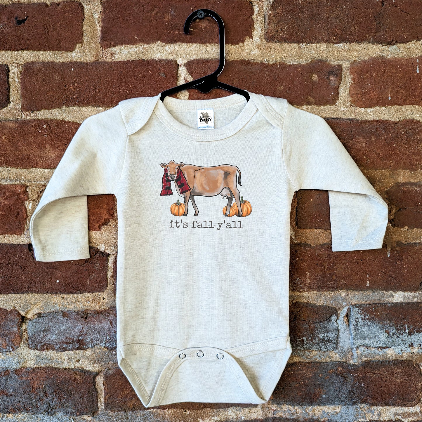 "It's fall y'all" Cow Baby Fall Body Suit