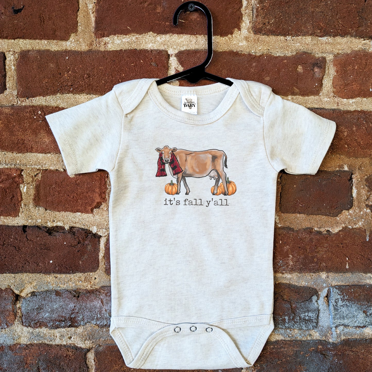 "It's fall y'all" Cow Baby Fall Body Suit