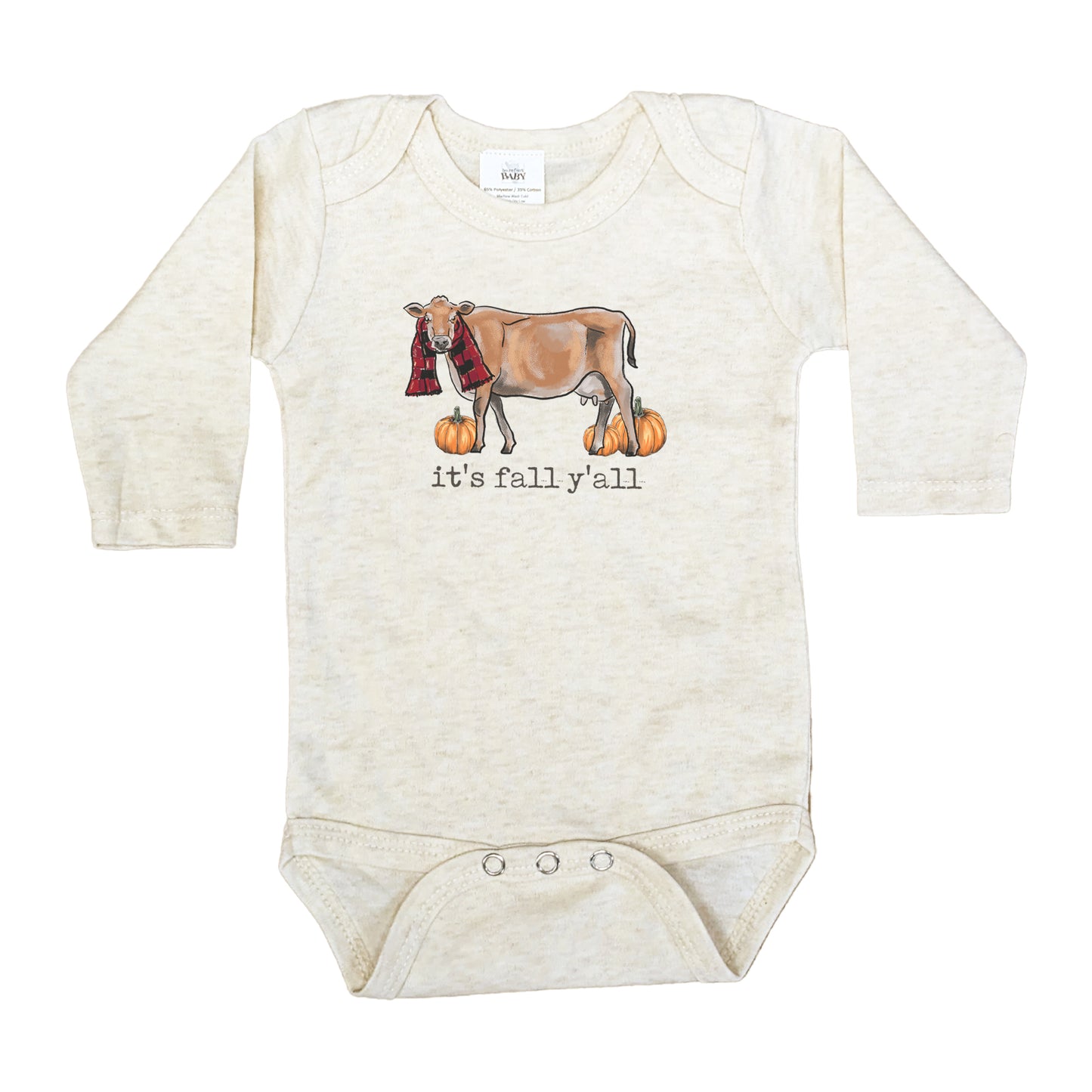 "It's fall y'all" Cow Baby Fall Body Suit