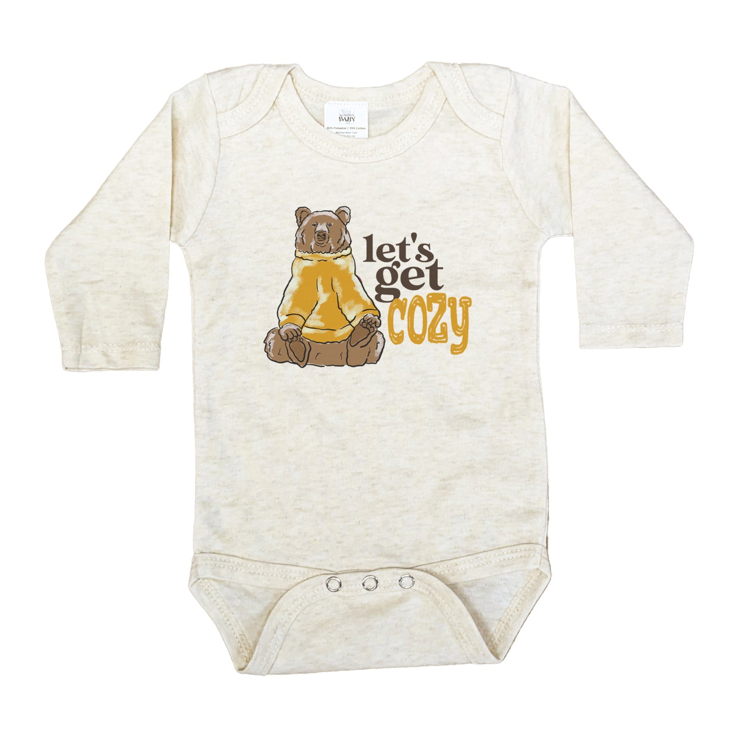 "Let's Get Cozy" Woodland Bear Baby Fall Body Suit