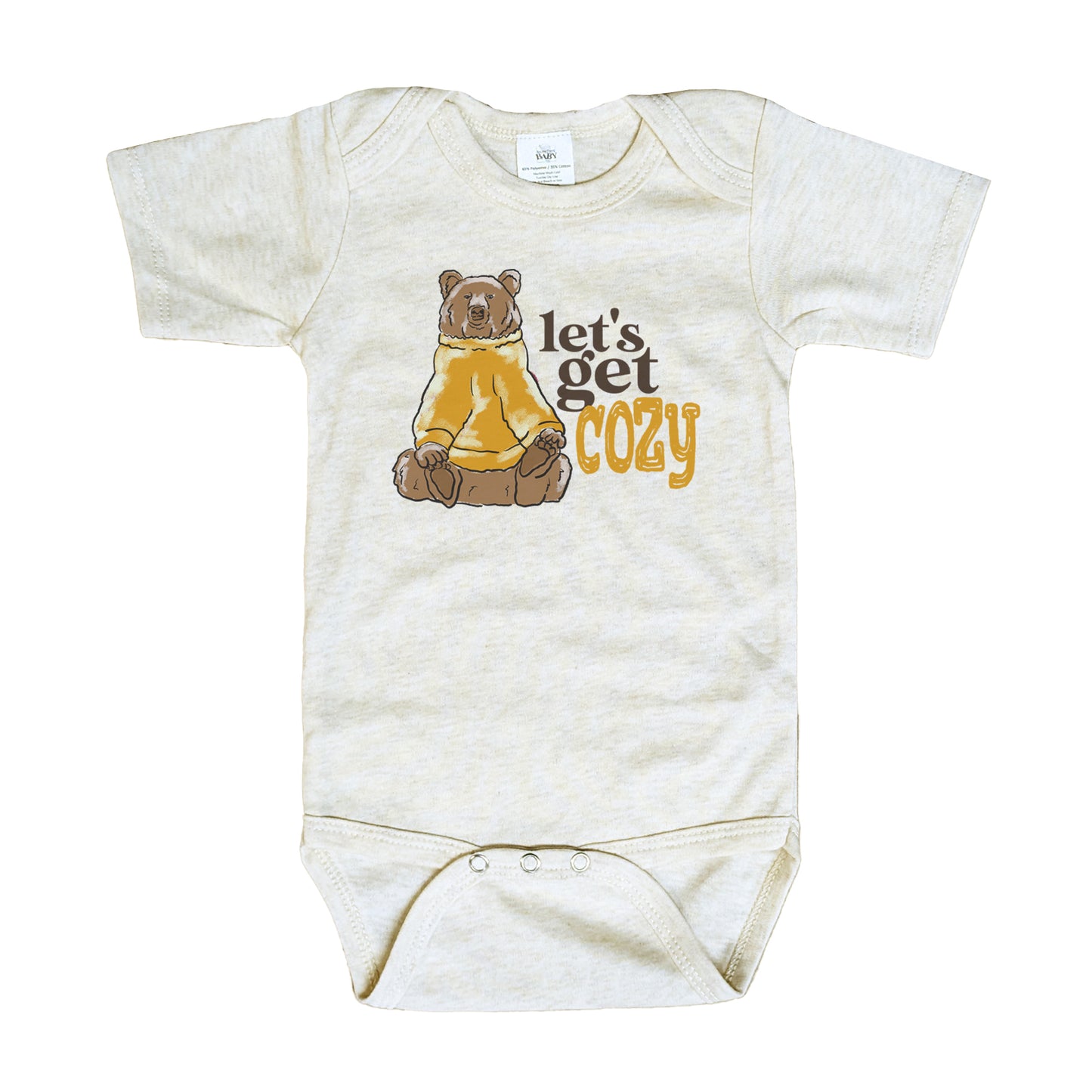 "Let's Get Cozy" Woodland Bear Baby Fall Body Suit