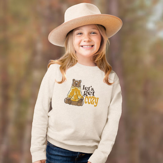 "Let's Get Cozy" Woodland Bear Fall Long Sleeve Tee