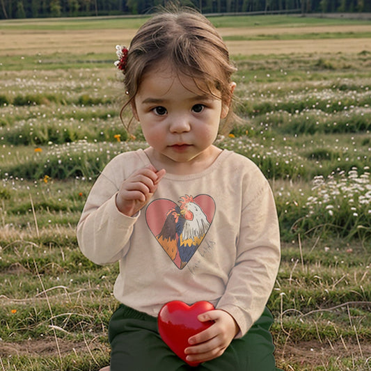 "Love Birds" Valentine's Day Chicken Long Sleeve shirt for Kids