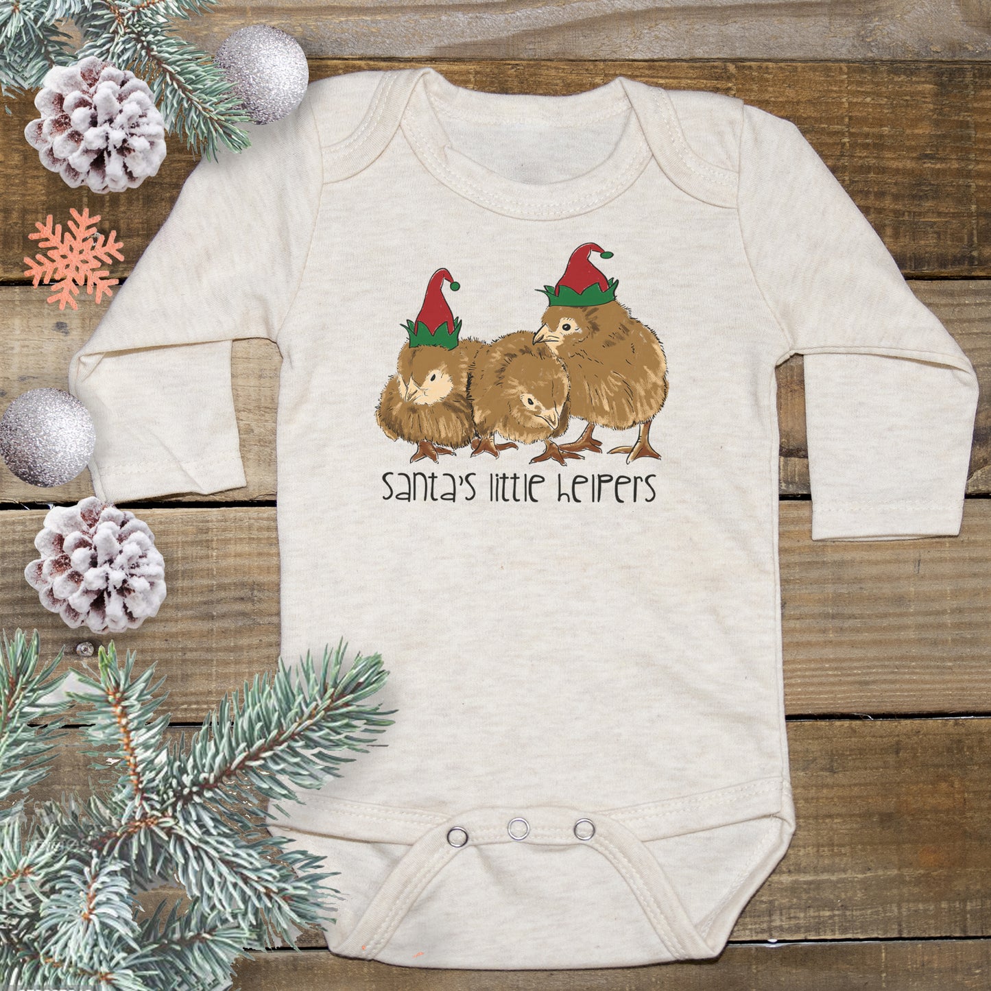 "Santa's Little Helper" Christmas Chicken Baby Body Suit