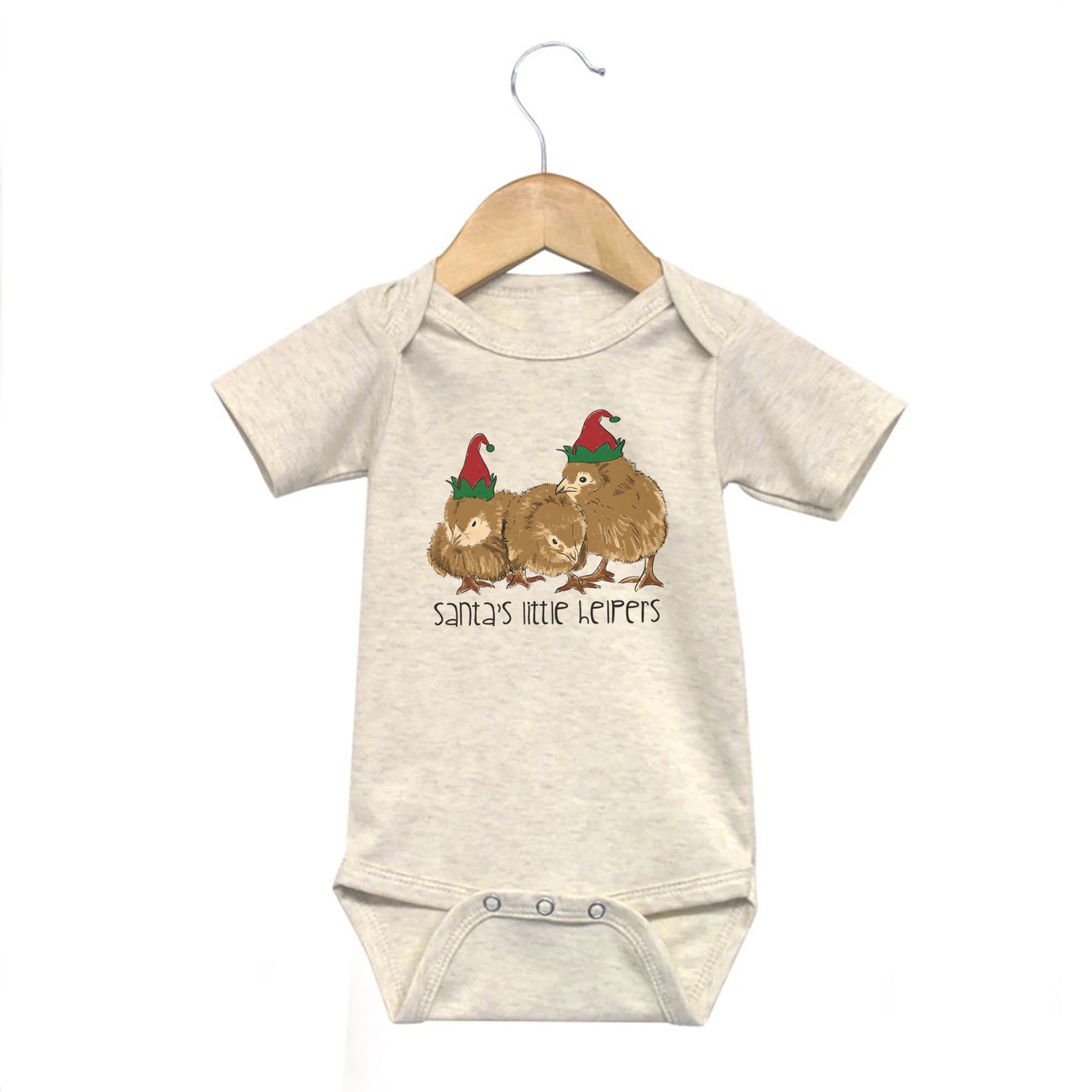 "Santa's Little Helper" Christmas Chicken Baby Body Suit