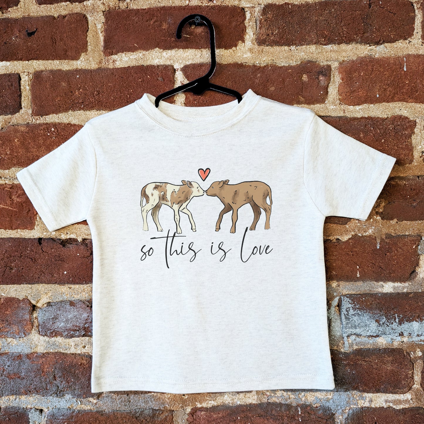 "So this is Love" Valentine's Day Cow T-shirt for Kids