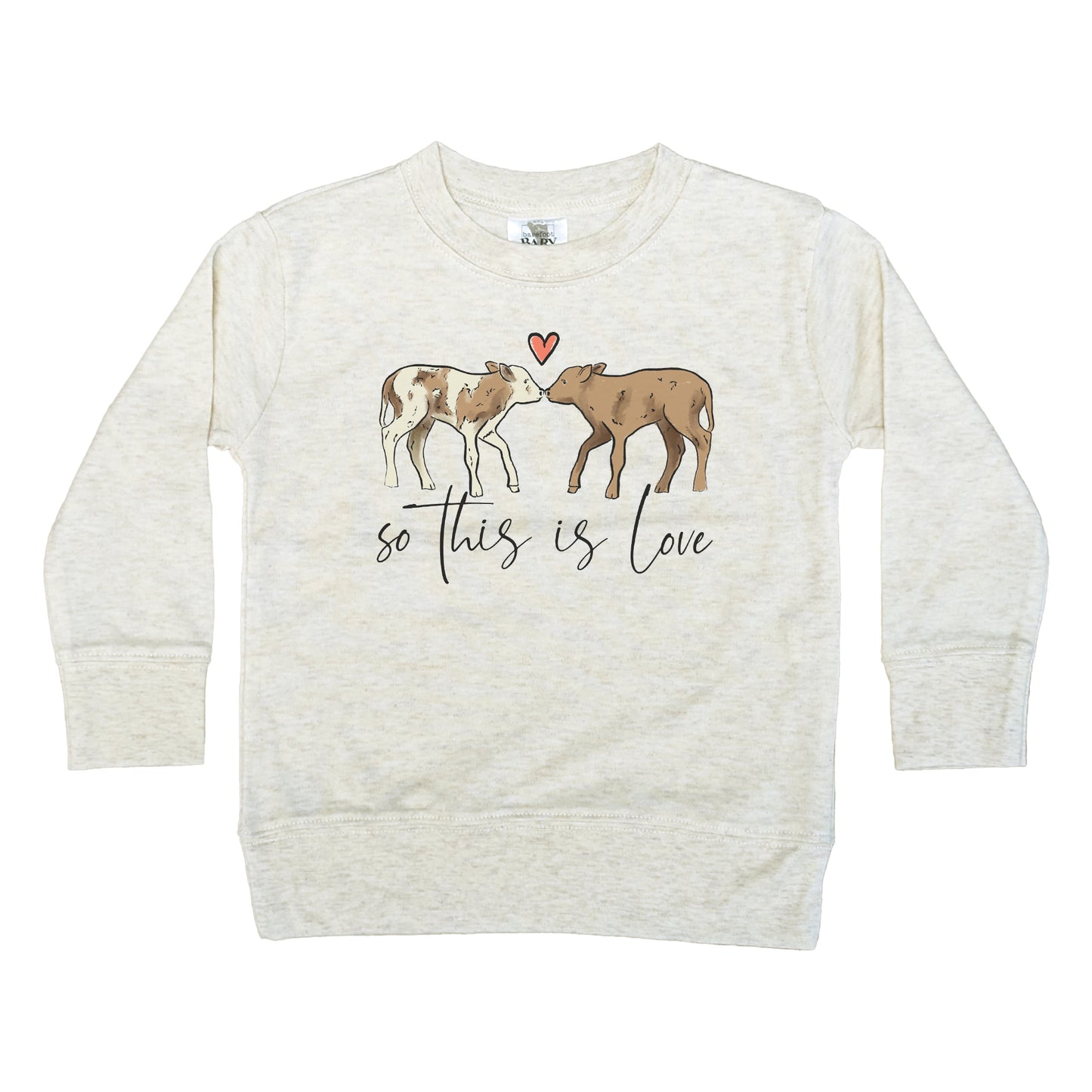 "So this is Love" Valentine's Day Cow Long Sleeve shirt for Kids